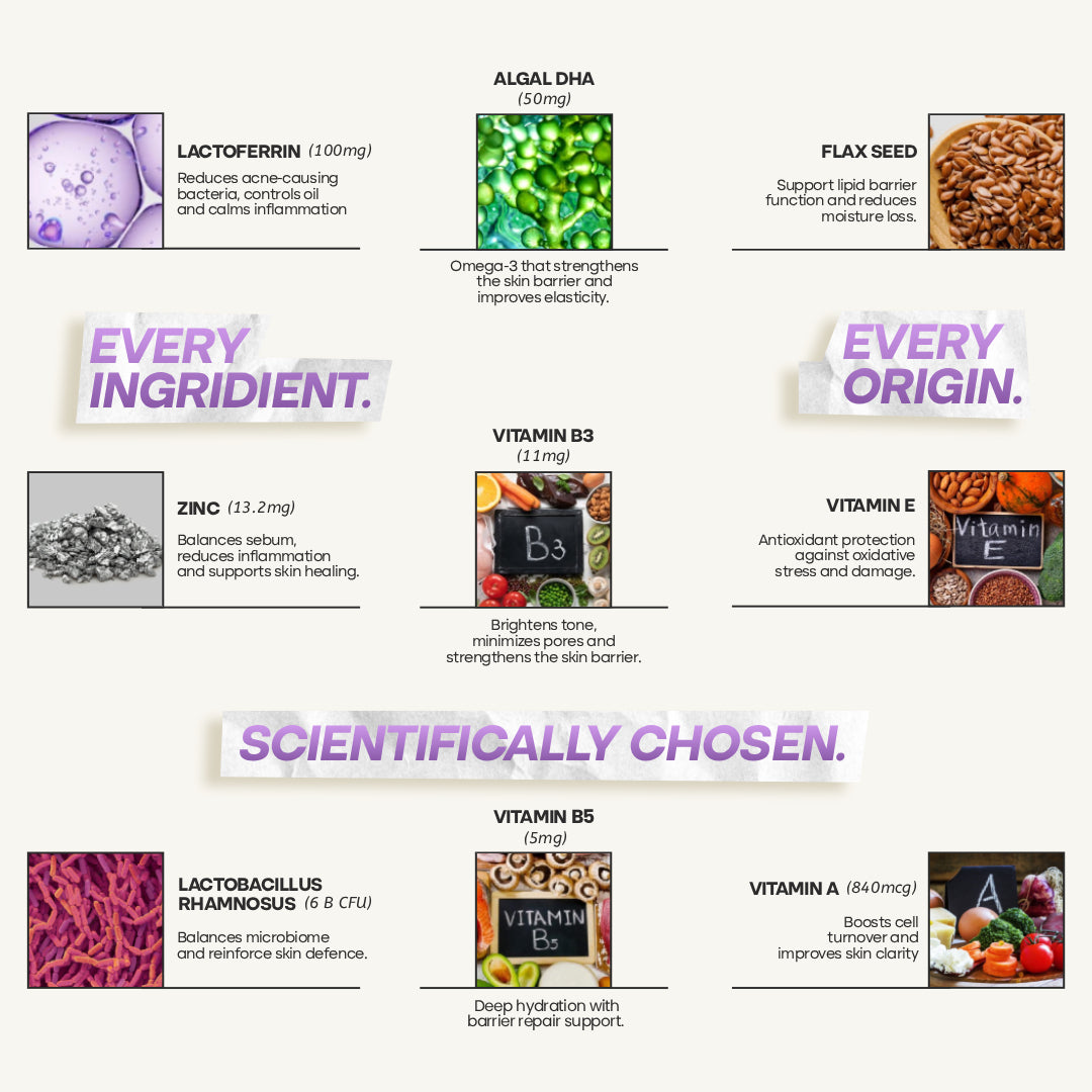 Lactofyn™ Lactoferrin with Retinyl Palmitate, Omega-3, Vitamin B3,B5, E and Probiotics.